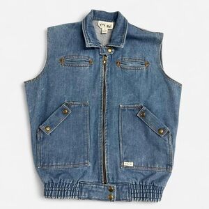 Vintage 80s blue denim vest